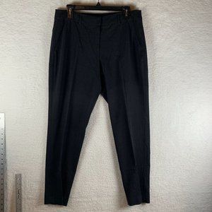 Tahari Dress Pants Women 10 Black Logo Slash Pockets Mid Rise Classic Ankle 7890